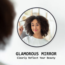 Load image into Gallery viewer, La Bella Black Wall Mirror Round Aluminum Frame Makeup Decor Bathroom Vanity 60cm
