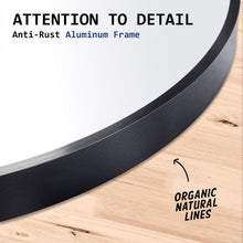Load image into Gallery viewer, La Bella Black Wall Mirror Round Aluminum Frame Makeup Decor Bathroom Vanity 60cm

