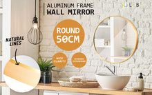 Load image into Gallery viewer, La Bella Gold Wall Mirror Round Aluminum Frame Makeup Decor Bathroom Vanity 50cm
