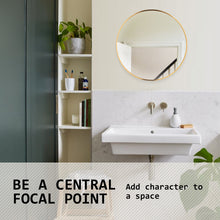 Load image into Gallery viewer, La Bella Gold Wall Mirror Round Aluminum Frame Makeup Decor Bathroom Vanity 50cm
