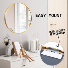Load image into Gallery viewer, La Bella Gold Wall Mirror Round Aluminum Frame Makeup Decor Bathroom Vanity 60cm

