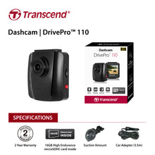 Load image into Gallery viewer, Transcend 16G DrivePro 110, 2.4" LCD, with Suction Mount
