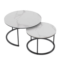 Load image into Gallery viewer, Interior Ave - Executive Stone Nested Coffee Table Set - White &amp; White
