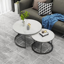 Load image into Gallery viewer, Interior Ave - Executive Stone Nested Coffee Table Set - White &amp; White
