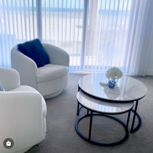 Load image into Gallery viewer, Interior Ave - Executive Stone Nested Coffee Table Set - White &amp; White
