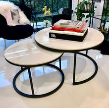 Load image into Gallery viewer, Interior Ave - Executive Stone Nested Coffee Table Set - White &amp; White
