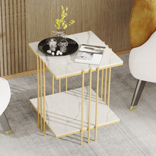 Load image into Gallery viewer, Interior Ave - Milano Gold Square Side Table
