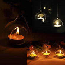 Load image into Gallery viewer, 24 Bulk Buy of Hanging Clear Glass Ball Tealight Candle Holder  - 8cm Diameter / High - Wedding Globe Decoration Terrarium Succulent Plant Mini Garden Holder Decor Craft Gift

