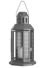 Load image into Gallery viewer, 10 Pack of Dark Grey Metal Miners Lantern Summer Wedding Home Party Room Balconey Deck Decoration 21cm Tealight Candle
