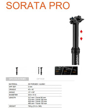 Load image into Gallery viewer, Satori Sorata Pro MTB Mountain Bike Adjustable Seatpost Internal Cable 30.9 Diameter 125mm Travel
