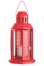 Load image into Gallery viewer, 10 Pack of Red Metal Miners Lantern Summer Xmas Wedding Home Party Room Balconey Deck Decoration 21cm Tealight Candle
