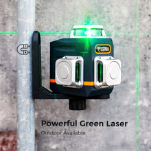 Load image into Gallery viewer, CIGMAN Laser Level Self Leveling 3x360° 3D Green Cross Line for Construction and Picture Hanging, Rechargeable battery, Remote Controller, Magnetic Rotating Stand Included
