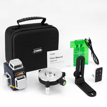 Load image into Gallery viewer, CIGMAN Laser Level Self Leveling 3x360° 3D Green Cross Line for Construction and Picture Hanging, Rechargeable battery, Remote Controller, Magnetic Rotating Stand Included
