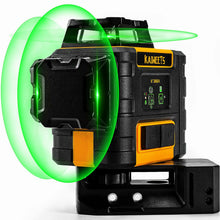 Load image into Gallery viewer, KAIWEETS KT360A Green Laser Level 3 X 360° Rotary Self Leveling with 1 Rechargeable Battery
