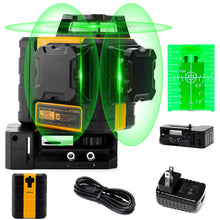 Load image into Gallery viewer, KAIWEETS KT360A Green Laser Level 3 X 360° Rotary Self Leveling with 1 Rechargeable Battery
