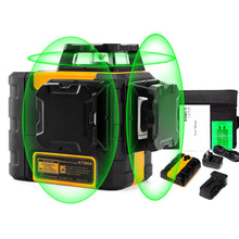 Load image into Gallery viewer, KAIWEETS KT360A Green Laser Level 3 X 360° Rotary Self Leveling with 1 Rechargeable Battery

