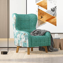 Load image into Gallery viewer, Armchair High back Lounge Accent Chair Designer Printed Fabric with Wooden Leg
