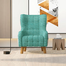 Load image into Gallery viewer, Armchair High back Lounge Accent Chair Designer Printed Fabric with Wooden Leg
