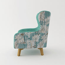 Load image into Gallery viewer, Armchair High back Lounge Accent Chair Designer Printed Fabric with Wooden Leg
