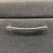 Load image into Gallery viewer, 4 Pieces Storage Bedroom Suite Upholstery Fabric in Light Grey with Base Drawers Queen Size Oak Colour Bed, Bedside Table &amp; Tallboy
