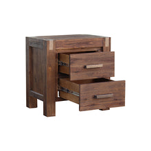 Load image into Gallery viewer, Bedside Table 2 drawers Night Stand Solid Wood Acacia Storage in Chocolate Colour
