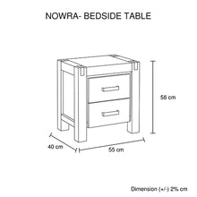 Load image into Gallery viewer, Bedside Table 2 drawers Night Stand Solid Wood Acacia Storage in Chocolate Colour
