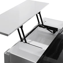 Load image into Gallery viewer, Coffee Table High Gloss Finish Lift Up Top MDF Black &amp; White Colour Interior Storage
