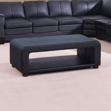 Load image into Gallery viewer, Coffee Table Upholstered PU Leather in Black Colour with open storage
