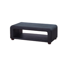 Load image into Gallery viewer, Coffee Table Upholstered PU Leather in Black Colour with open storage
