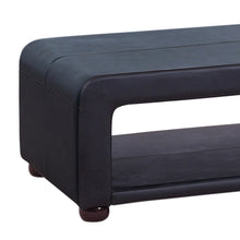Load image into Gallery viewer, Coffee Table Upholstered PU Leather in Black Colour with open storage

