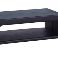 Load image into Gallery viewer, Coffee Table Upholstered PU Leather in Black Colour with open storage
