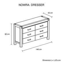 Load image into Gallery viewer, Dresser with 6 Storage Drawers in Solid Acacia &amp; Veneer With Mirror in Chocolate Colour
