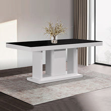 Load image into Gallery viewer, 7 Pieces Dining Suite Dining Table &amp; 6X  Black Chairs in Rectangular Shape High Glossy MDF Wooden Base Combination of Black &amp; White Colour
