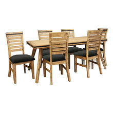Load image into Gallery viewer, 7 Pieces Dining Suite 180cm Medium Size Dining Table &amp; 6X Chairs in Solid Acacia Wooden Frame in Silver Brush Colour
