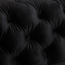 Load image into Gallery viewer, Classic Button Tufted Lounge in Black Velvet with Metal Legs - 3+2 Seater Sofa
