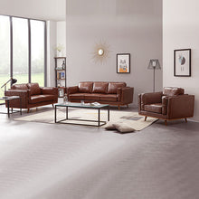 Load image into Gallery viewer, 3+2Seater Sofa Brown Leather Lounge Set for Living Room Couch with Wooden Frame
