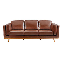 Load image into Gallery viewer, 3+2Seater Sofa Brown Leather Lounge Set for Living Room Couch with Wooden Frame
