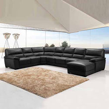Load image into Gallery viewer, Lounge Set Luxurious 7 Seater Bonded Leather Corner Sofa Living Room Couch in Black with Chaise
