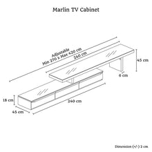 Load image into Gallery viewer, TV Cabinet with 3 Storage Drawers Extendable With Glossy MDF Entertainment Unit in Black Color
