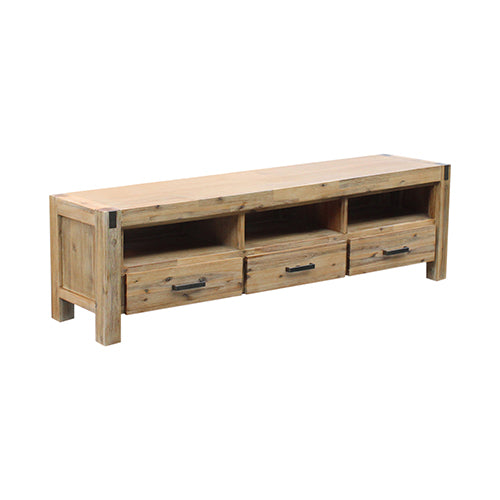 180cm Solid Acacia Wooden Frame Entertainment Unit in Oak Color
