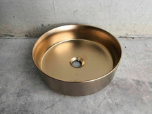 Load image into Gallery viewer, 2023 Matte Black matte white matte Pink Green Gold Copper Round 360 mm Dia top counter basin porcelain sink
