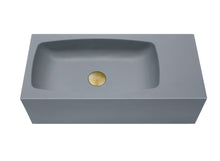 Load image into Gallery viewer, New Concrete Cement Wash Basin Counter Top Matte Dark Grey Wall Hung Curved Basin
