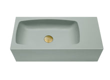 Load image into Gallery viewer, New Concrete Cement Wash Basin Counter Top Matte Mint Green Wall Hung Curved Basin
