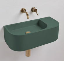 Load image into Gallery viewer, New Concrete Cement Wash Basin Counter Top Matte Lake Green Wall Hung Basin
