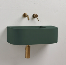 Load image into Gallery viewer, New Concrete Cement Wash Basin Counter Top Matte Lake Green Wall Hung Basin
