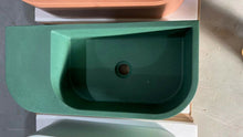 Load image into Gallery viewer, New Concrete Cement Wash Basin Counter Top Matte Lake Green Wall Hung Basin
