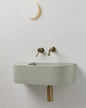 Load image into Gallery viewer, New Concrete Cement Wash Basin Counter Top Matte Mint Green Wall Hung Basin
