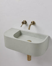 Load image into Gallery viewer, New Concrete Cement Wash Basin Counter Top Matte Mint Green Wall Hung Basin
