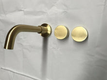 Load image into Gallery viewer, 2021 New Burnished Gold Brushed Brass mixer WaterMark WELS round taps wall faucet basin
