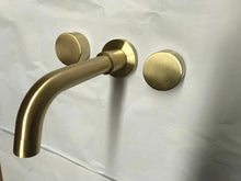 Load image into Gallery viewer, 2021 New Burnished Gold Brushed Brass mixer WaterMark WELS round taps wall faucet basin
